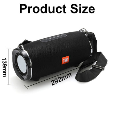T&G TG187 Portable Waterproof Wireless Bass Surround Bluetooth Speaker with Shoulder Strap, Support FM / TF  Card(Red) - Desktop Speaker by T&G | Online Shopping UK | buy2fix