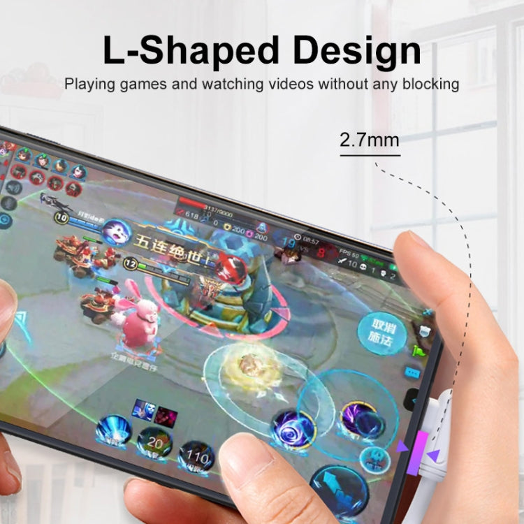 ENKAY Hat-Prince ENK-CB109 5A USB to USB-C / Type-C 90 Degree Elbow Silicone Data Sync Fast Charging Cable, Cable Length:0.5m(White) by ENKAY