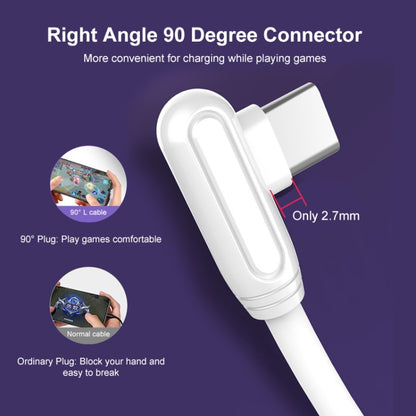ENKAY Hat-Prince ENK-CB109 5A USB to USB-C / Type-C 90 Degree Elbow Silicone Data Sync Fast Charging Cable, Cable Length:1m(White) by ENKAY