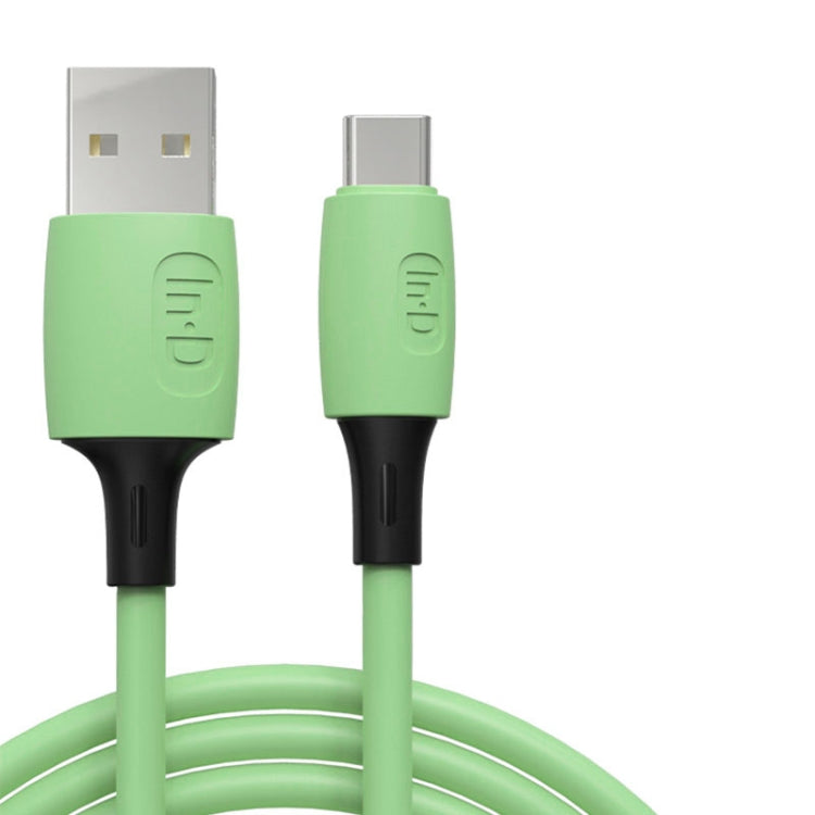 ENKAY Hat-Prince ENK-CB1102 3A USB to USB-C / Type-C Silicone Data Sync Fast Charging Cable, Cable Length: 1.8m(Green) by ENKAY