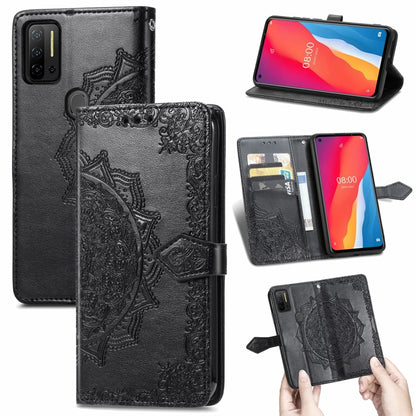For Ulefone Note 11 Plus Mandala Flower Embossed Horizontal Flip Leather Case with Bracket / Card Slot / Wallet / Lanyard(Black) by buy2fix