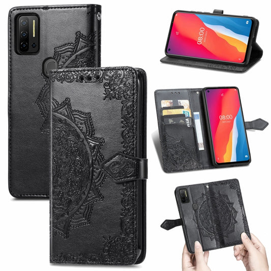 For Ulefone Note 11 Plus Mandala Flower Embossed Horizontal Flip Leather Case with Bracket / Card Slot / Wallet / Lanyard(Black) by buy2fix