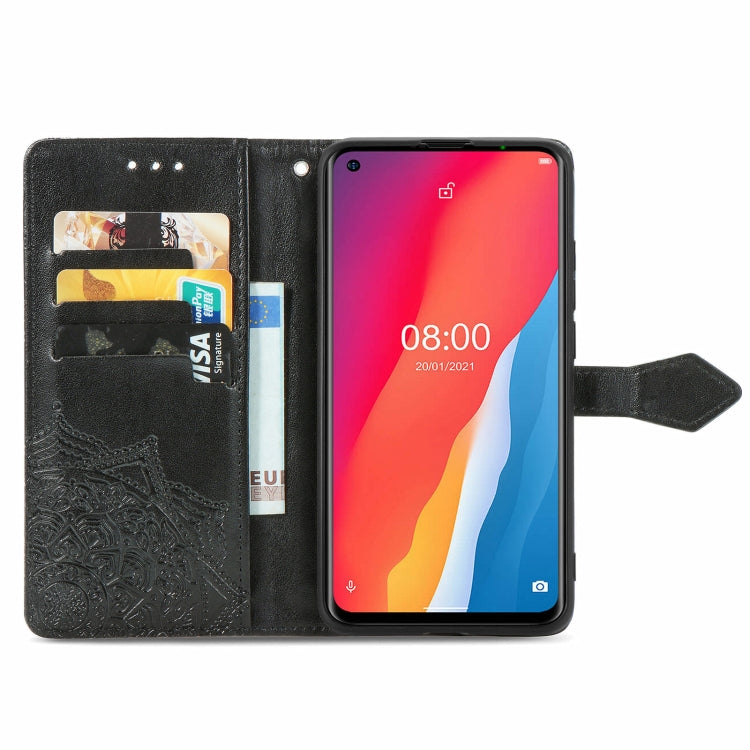 For Ulefone Note 11 Plus Mandala Flower Embossed Horizontal Flip Leather Case with Bracket / Card Slot / Wallet / Lanyard(Black) by buy2fix