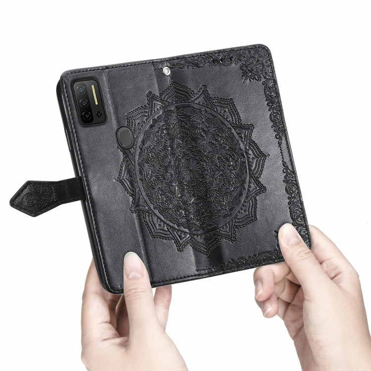 For Ulefone Note 11 Plus Mandala Flower Embossed Horizontal Flip Leather Case with Bracket / Card Slot / Wallet / Lanyard(Black) by buy2fix