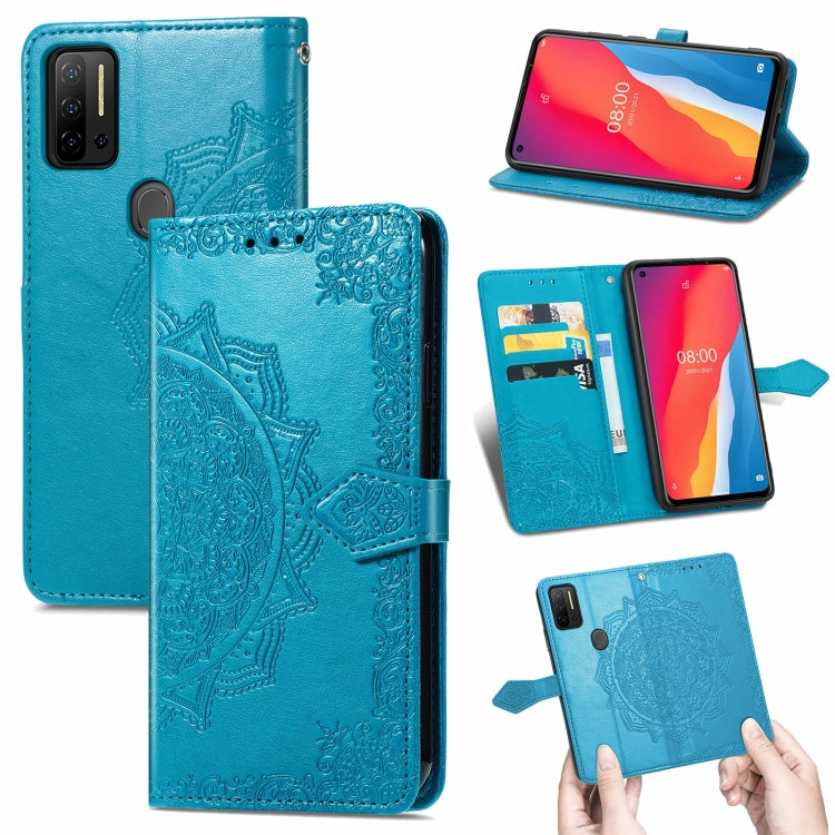 For Ulefone Note 11 Plus Mandala Flower Embossed Horizontal Flip Leather Case with Bracket / Card Slot / Wallet / Lanyard(Blue) by buy2fix