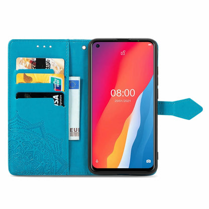 For Ulefone Note 11 Plus Mandala Flower Embossed Horizontal Flip Leather Case with Bracket / Card Slot / Wallet / Lanyard(Blue) by buy2fix