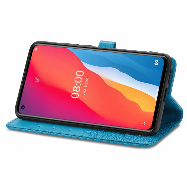 For Ulefone Note 11 Plus Mandala Flower Embossed Horizontal Flip Leather Case with Bracket / Card Slot / Wallet / Lanyard(Blue) by buy2fix