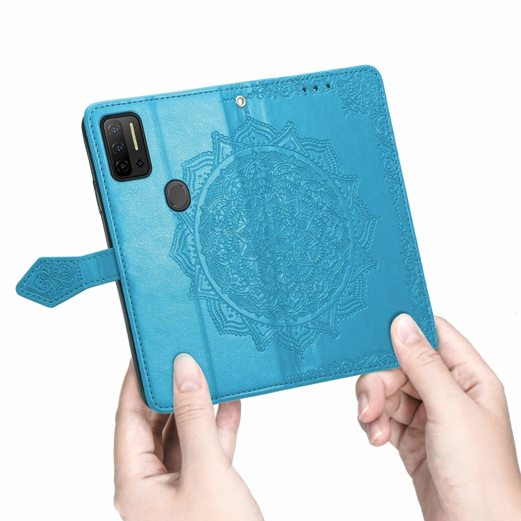 For Ulefone Note 11 Plus Mandala Flower Embossed Horizontal Flip Leather Case with Bracket / Card Slot / Wallet / Lanyard(Blue) by buy2fix