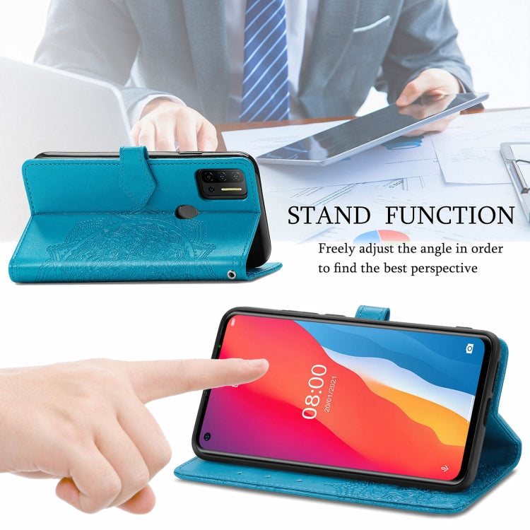 For Ulefone Note 11 Plus Mandala Flower Embossed Horizontal Flip Leather Case with Bracket / Card Slot / Wallet / Lanyard(Blue) by buy2fix