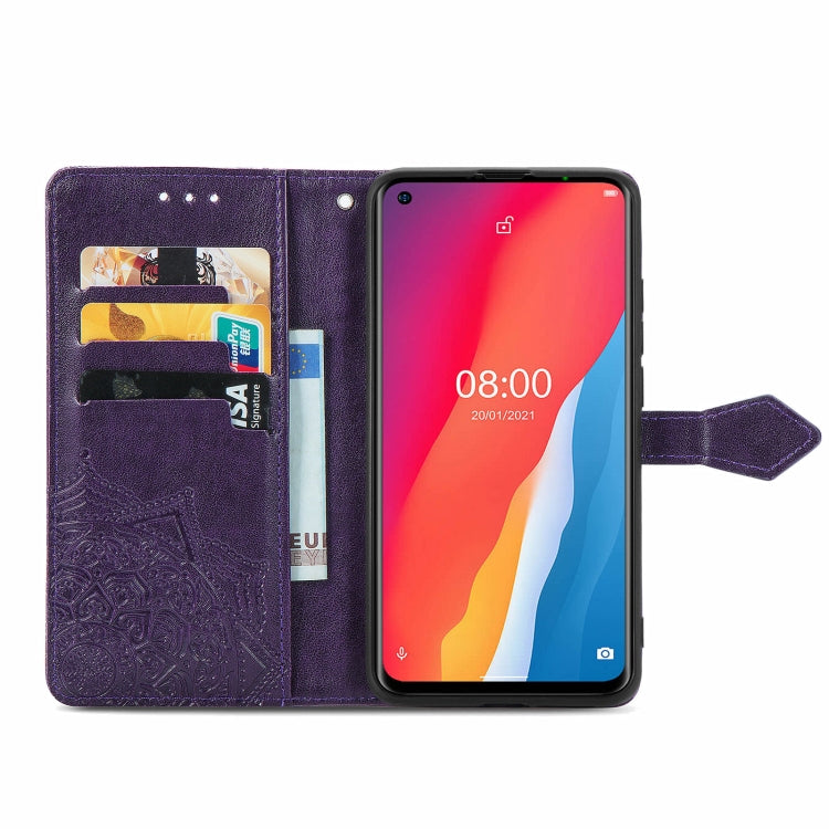For Ulefone Note 11 Plus Mandala Flower Embossed Horizontal Flip Leather Case with Bracket / Card Slot / Wallet / Lanyard(Purple) by buy2fix