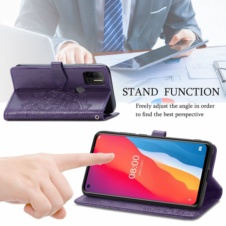 For Ulefone Note 11 Plus Mandala Flower Embossed Horizontal Flip Leather Case with Bracket / Card Slot / Wallet / Lanyard(Purple) by buy2fix