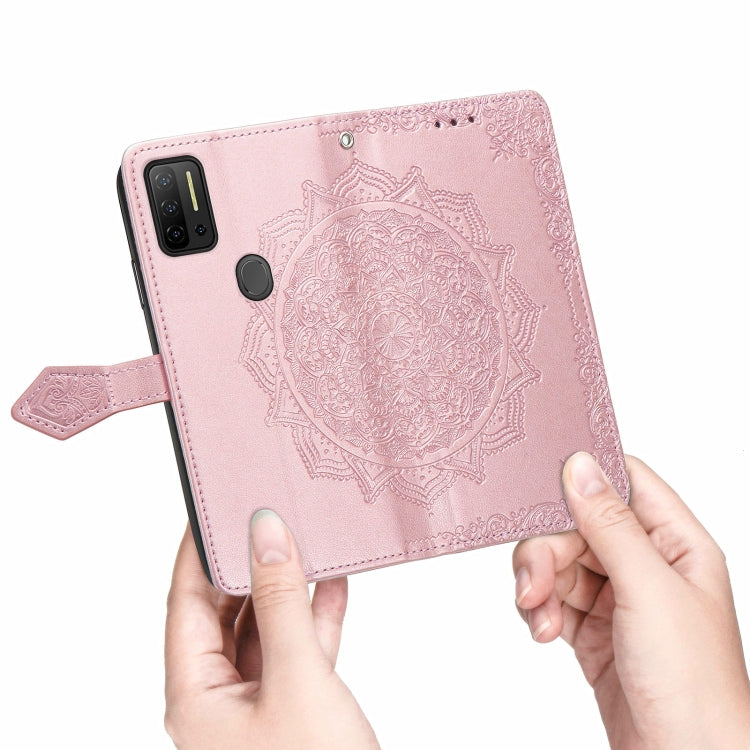 For Ulefone Note 11 Plus Mandala Flower Embossed Horizontal Flip Leather Case with Bracket / Card Slot / Wallet / Lanyard(Rose Gold) by buy2fix