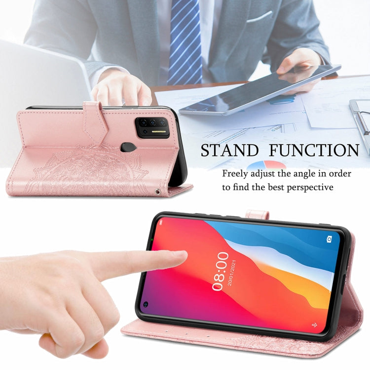 For Ulefone Note 11 Plus Mandala Flower Embossed Horizontal Flip Leather Case with Bracket / Card Slot / Wallet / Lanyard(Rose Gold) by buy2fix