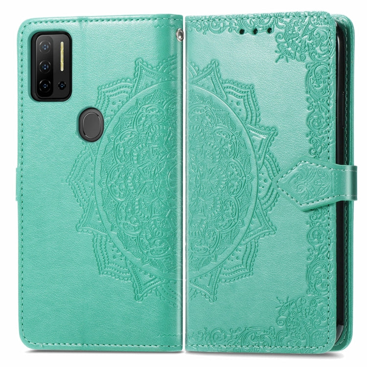 For Ulefone Note 11 Plus Mandala Flower Embossed Horizontal Flip Leather Case with Bracket / Card Slot / Wallet / Lanyard(Green) by buy2fix
