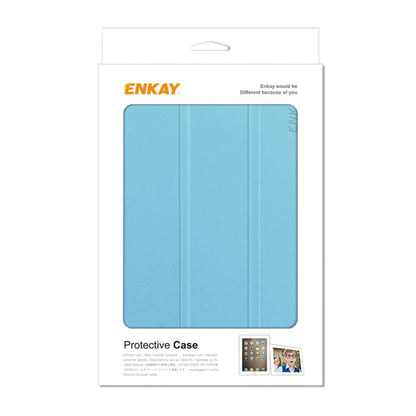 For Amazon Fire HD 8 / HD 8 Plus (2020) ENKAY Custer Texture Horizontal Flip PU+PC Leather Case with Three-folding Holder & Sleep / Wake-up Function(Light Blue) - Amazon by ENKAY | Online Shopping UK | buy2fix