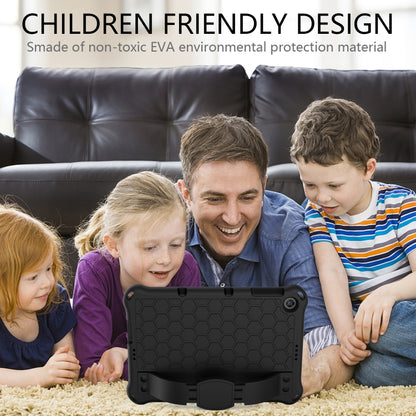 For Huawei MediaPad T10 9.7 / T10 10.1 Honeycomb Design EVA + PC Material Four Corner Anti Falling Protective Shell with Strap(Black+Black) - Huawei by buy2fix | Online Shopping UK | buy2fix