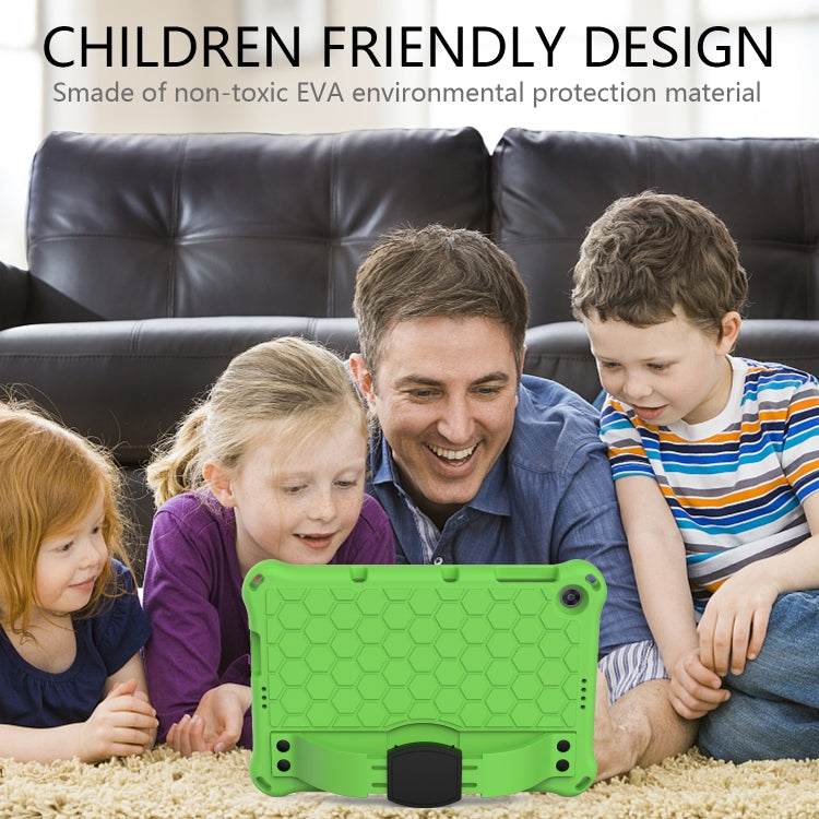 For Huawei MediaPad T10 9.7 / T10 10.1 Honeycomb Design EVA + PC Material Four Corner Anti Falling Protective Shell with Strap(Green+Black) - Huawei by buy2fix | Online Shopping UK | buy2fix