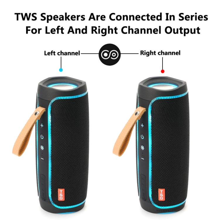 T&G TG287 LED Flashing Light Bluetooth Speaker Portable Wireless Stereo Bass Subwoofer FM / TF / USB(Black) - Desktop Speaker by T&G | Online Shopping UK | buy2fix
