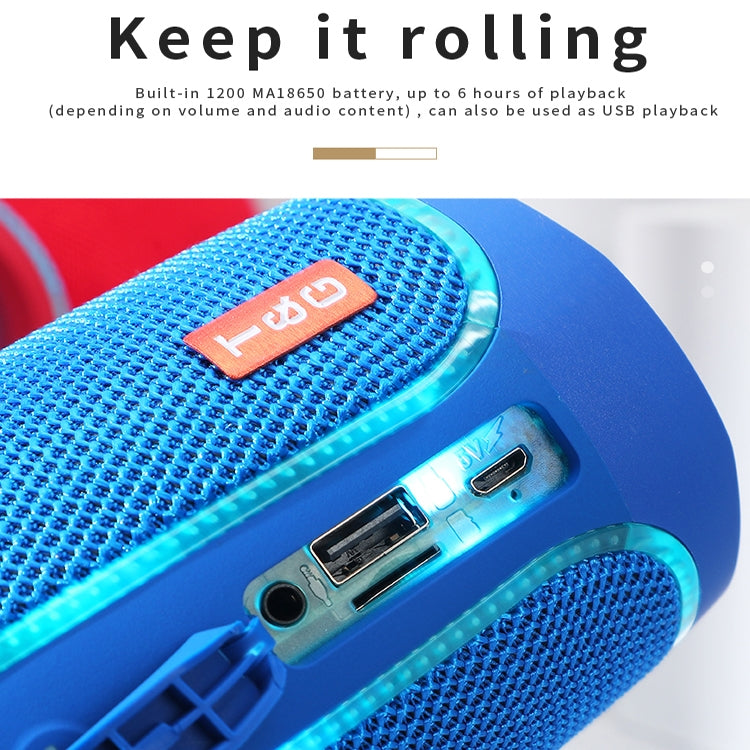T&G TG287 LED Flashing Light Bluetooth Speaker Portable Wireless Stereo Bass Subwoofer FM / TF / USB(Gray) - Desktop Speaker by T&G | Online Shopping UK | buy2fix