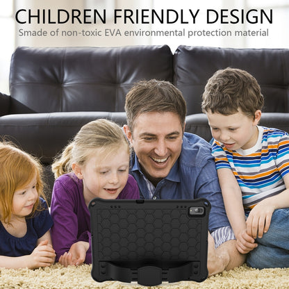 For Lenovo Tab M10 TB-X505X/F Honeycomb Design EVA + PC Material Four Corner Anti Falling Flat Protective Shell with Strap(Black+Black) - Lenovo by buy2fix | Online Shopping UK | buy2fix