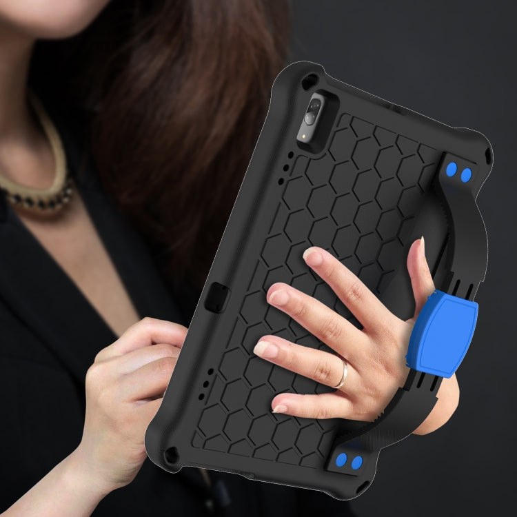 For Lenovo Tab M10 TB-X505X/F Honeycomb Design EVA + PC Material Four Corner Anti Falling Flat Protective Shell with Strap(Black+Blue) - Lenovo by buy2fix | Online Shopping UK | buy2fix