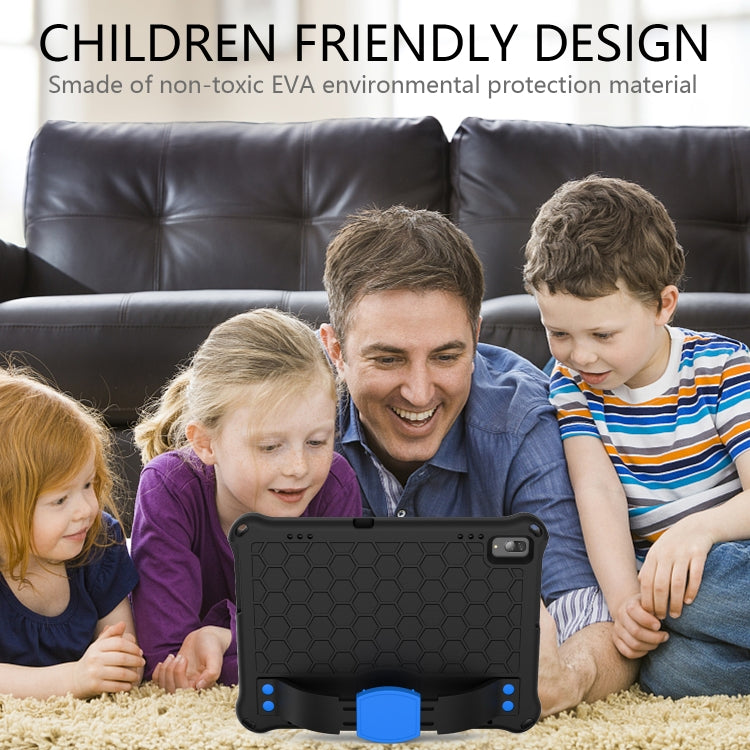 For Lenovo Tab M10 TB-X505X/F Honeycomb Design EVA + PC Material Four Corner Anti Falling Flat Protective Shell with Strap(Black+Blue) - Lenovo by buy2fix | Online Shopping UK | buy2fix