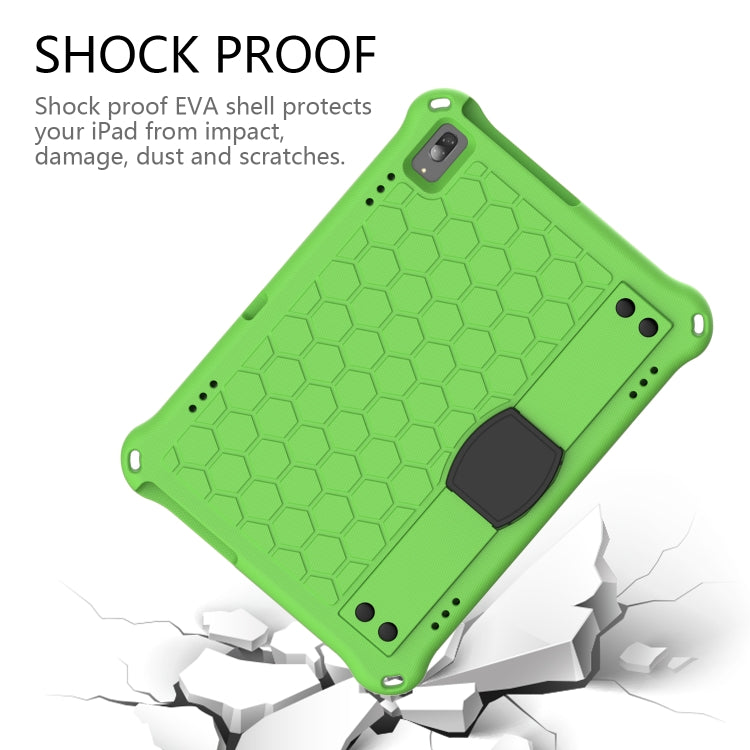 For Lenovo Tab M10 TB-X505X/F Honeycomb Design EVA + PC Material Four Corner Anti Falling Flat Protective Shell with Strap(Green+Black) - Lenovo by buy2fix | Online Shopping UK | buy2fix