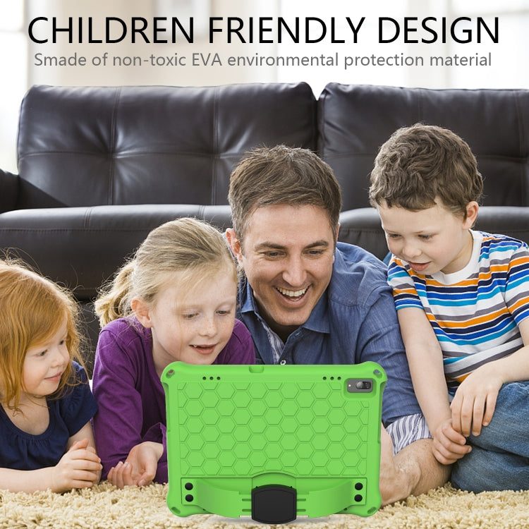 For Lenovo Tab M10 TB-X505X/F Honeycomb Design EVA + PC Material Four Corner Anti Falling Flat Protective Shell with Strap(Green+Black) - Lenovo by buy2fix | Online Shopping UK | buy2fix
