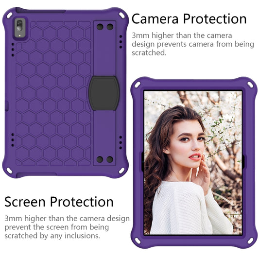 For Lenovo Tab M10 TB-X505X/F Honeycomb Design EVA + PC Material Four Corner Anti Falling Flat Protective Shell with Strap(Purple+Black) - Lenovo by buy2fix | Online Shopping UK | buy2fix