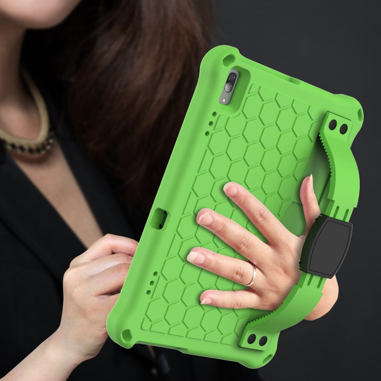 For Lenovo Smart Tab M10 TB-605F Honeycomb Design EVA + PC Material Four Corner Anti Falling Flat Protective Shell with Strap(Green+Black) - Lenovo by buy2fix | Online Shopping UK | buy2fix