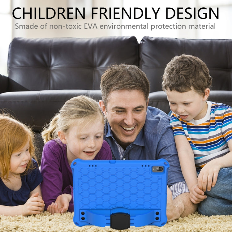For Lenovo Smart Tab M10 TB-605F Honeycomb Design EVA + PC Material Four Corner Anti Falling Flat Protective Shell with Strap(Blue+Black) - Lenovo by buy2fix | Online Shopping UK | buy2fix
