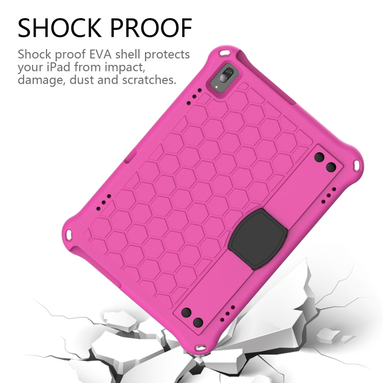 For Lenovo Smart Tab M10 TB-605F Honeycomb Design EVA + PC Material Four Corner Anti Falling Flat Protective Shell with Strap(Rose Red+Black) - Lenovo by buy2fix | Online Shopping UK | buy2fix