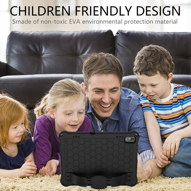 For Lenovo Tab P10 TB-X705F/L Honeycomb Design EVA + PC Material Four Corner Anti Falling Flat Protective Shell with Strap(Black+Black) - Lenovo by buy2fix | Online Shopping UK | buy2fix
