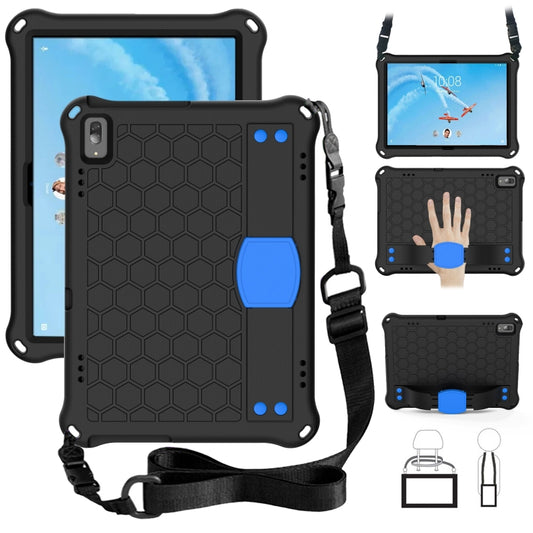 For Lenovo Tab P10 TB-X705F/L Honeycomb Design EVA + PC Material Four Corner Anti Falling Flat Protective Shell with Strap(Black+Blue) - Lenovo by buy2fix | Online Shopping UK | buy2fix