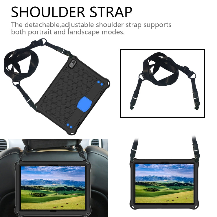 For Lenovo Tab P10 TB-X705F/L Honeycomb Design EVA + PC Material Four Corner Anti Falling Flat Protective Shell with Strap(Black+Blue) - Lenovo by buy2fix | Online Shopping UK | buy2fix