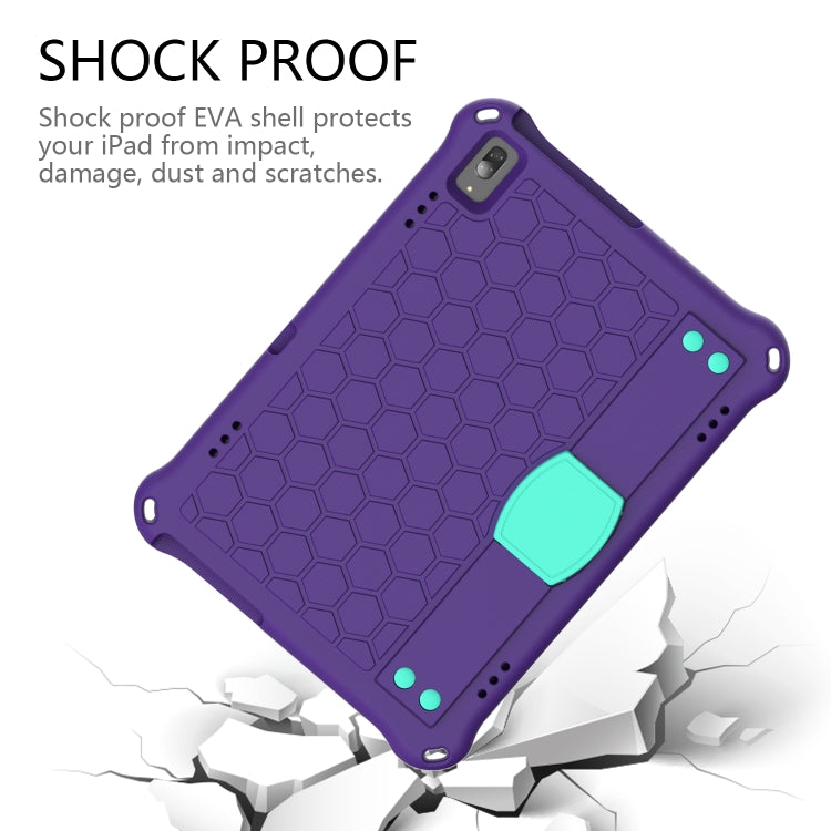 For Lenovo Tab P10 TB-X705F/L Honeycomb Design EVA + PC Material Four Corner Anti Falling Flat Protective Shell with Strap(Purple+Aqua) - Lenovo by buy2fix | Online Shopping UK | buy2fix