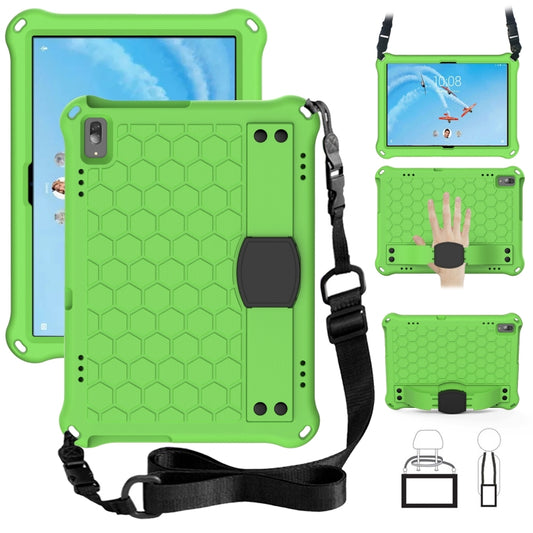 For Lenovo Tab P10 TB-X705F/L Honeycomb Design EVA + PC Material Four Corner Anti Falling Flat Protective Shell with Strap(Green+Black) - Lenovo by buy2fix | Online Shopping UK | buy2fix