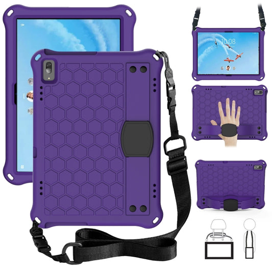 For Lenovo Tab P10 TB-X705F/L Honeycomb Design EVA + PC Material Four Corner Anti Falling Flat Protective Shell with Strap(Purple+Black) - Lenovo by buy2fix | Online Shopping UK | buy2fix