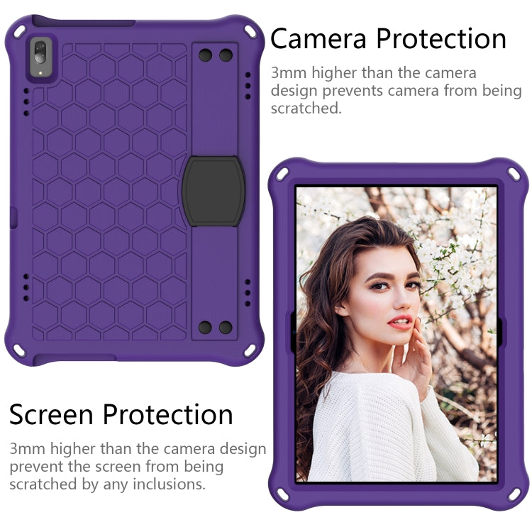For Lenovo Tab P10 TB-X705F/L Honeycomb Design EVA + PC Material Four Corner Anti Falling Flat Protective Shell with Strap(Purple+Black) - Lenovo by buy2fix | Online Shopping UK | buy2fix