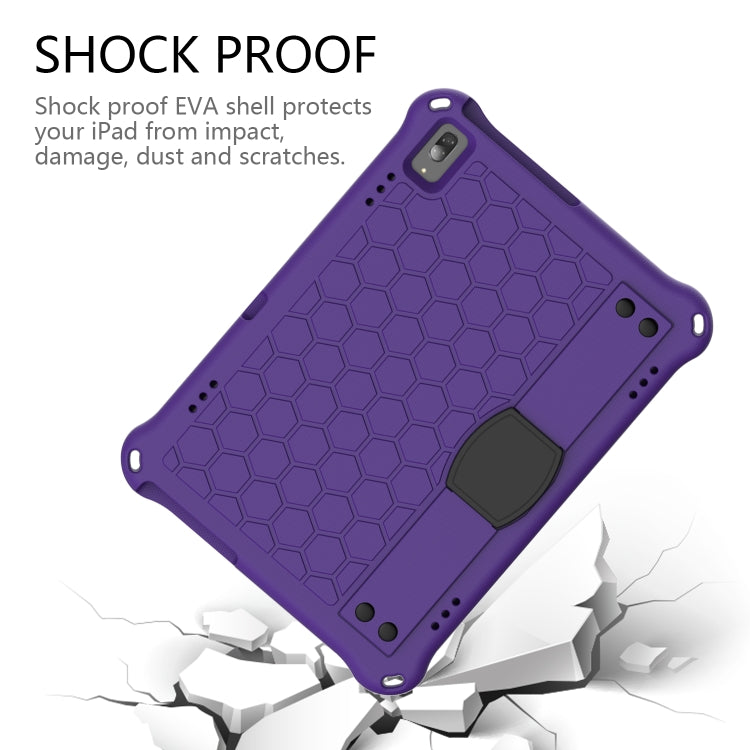 For Lenovo Tab E10 TB-X104F Honeycomb Design EVA + PC Material Four Corner Anti Falling Flat Protective Shell with Strap(Purple+Black) - Lenovo by buy2fix | Online Shopping UK | buy2fix