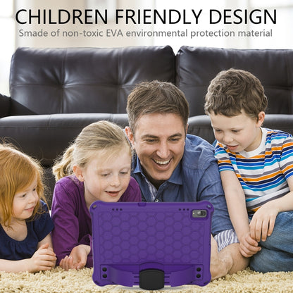 For Lenovo Tab E10 TB-X104F Honeycomb Design EVA + PC Material Four Corner Anti Falling Flat Protective Shell with Strap(Purple+Black) - Lenovo by buy2fix | Online Shopping UK | buy2fix