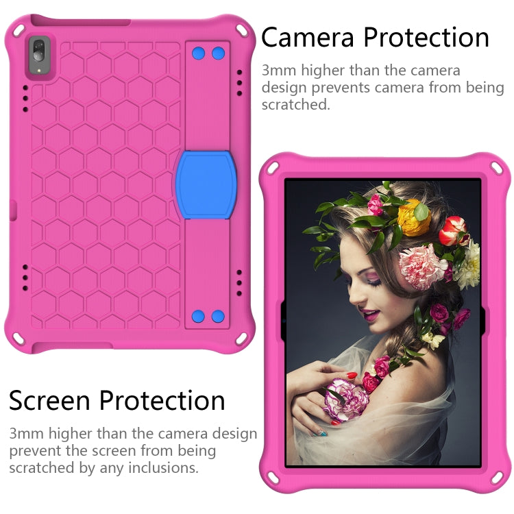 For Lenovo Tab 4 10 Plus TB-X704F/N/L/V Honeycomb Design EVA + PC Material Four Corner Anti Falling Flat Protective Shell with Strap(RoseRed+Blue) - Lenovo by buy2fix | Online Shopping UK | buy2fix