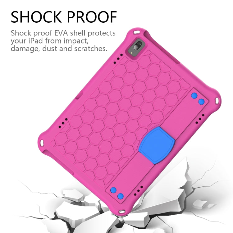 For Lenovo Tab 4 10 Plus TB-X704F/N/L/V Honeycomb Design EVA + PC Material Four Corner Anti Falling Flat Protective Shell with Strap(RoseRed+Blue) - Lenovo by buy2fix | Online Shopping UK | buy2fix