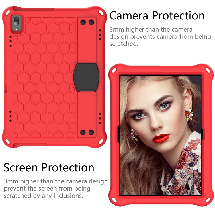 For Lenovo Tab 4 10 Plus TB-X704F/N/L/V Honeycomb Design EVA + PC Material Four Corner Anti Falling Flat Protective Shell with Strap(Red+Black) - Lenovo by buy2fix | Online Shopping UK | buy2fix