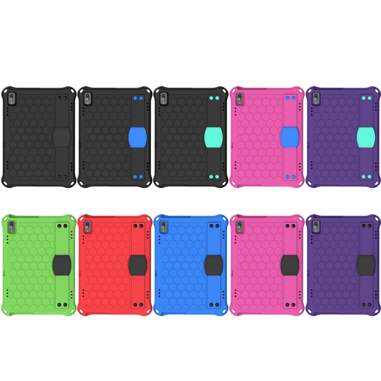 For Lenovo Tab 4 10 Plus TB-X704F/N/L/V Honeycomb Design EVA + PC Material Four Corner Anti Falling Flat Protective Shell with Strap(RoseRed+Blue) - Lenovo by buy2fix | Online Shopping UK | buy2fix