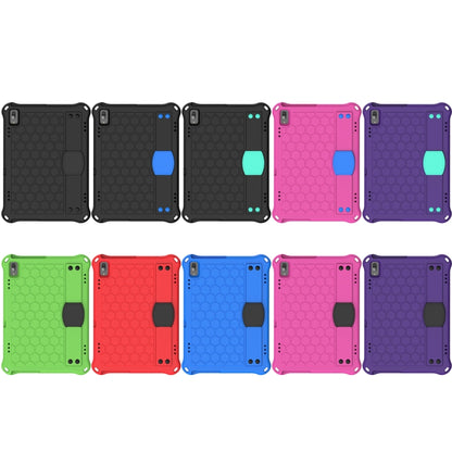 For Lenovo Tab 4 10 Plus TB-X704F/N/L/V Honeycomb Design EVA + PC Material Four Corner Anti Falling Flat Protective Shell with Strap(RoseRed+Blue) - Lenovo by buy2fix | Online Shopping UK | buy2fix