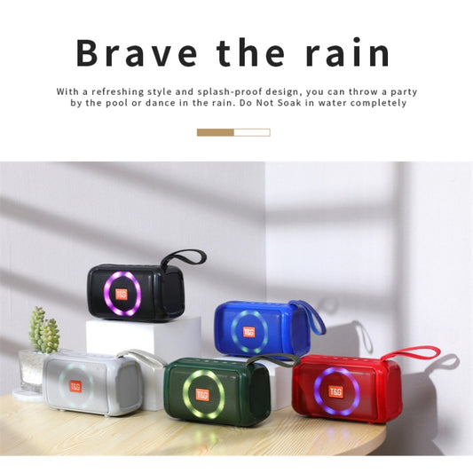 T&G TG193 Portable Bluetooth Speaker LED Light Waterproof Outdoor Subwoofer Support TF Card / FM Radio / AUX(Blue) - Desktop Speaker by T&G | Online Shopping UK | buy2fix
