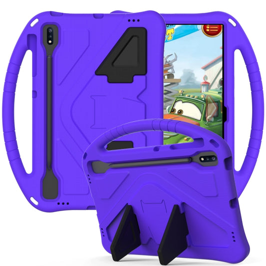 For Samsung Galaxy Tab S8+ / Tab S8 Plus /  Tab S7 FE / Tab S7+ T970/T975/T976 EVA Flat Anti Falling Protective Case Shell with Holder(Purple) - Galaxy Tab S8+ Cases by buy2fix | Online Shopping UK | buy2fix