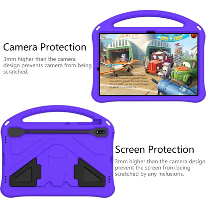 For Samsung Galaxy Tab S8+ / Tab S8 Plus /  Tab S7 FE / Tab S7+ T970/T975/T976 EVA Flat Anti Falling Protective Case Shell with Holder(Purple) - Galaxy Tab S8+ Cases by buy2fix | Online Shopping UK | buy2fix