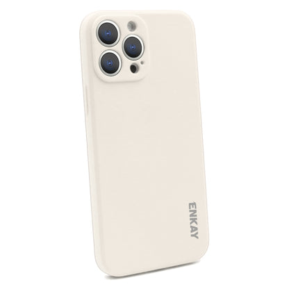 For iPhone 13 Pro Hat-Prince ENKAY Liquid Silicone Shockproof Protective Case Cover (Beige) - iPhone 13 Pro Cases by ENKAY | Online Shopping UK | buy2fix